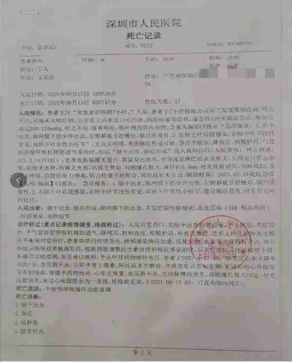 深圳58岁女保洁员上班时摔倒死亡，家属已提起诉讼公司应诉